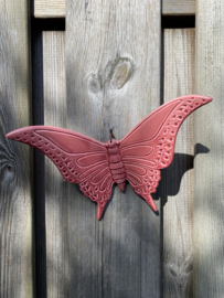 Vlinder donker roze 17x23cm