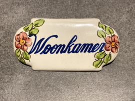 Keramisch deurbordje Woonkamer (9x4,5cm)