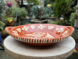 Ronde Schaal met Handgrepen | Portugees Aardewerk | Ø 29,5 x H 5 cm