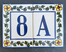 Keramische rand Lisboa / gele bloemen (15x3cm)