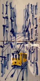 Handbeschilderd tegelpaneel 28 Lisboa (2 tegels 15x15cm)