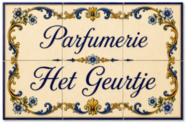 Handbeschilderd Portugees Naambord | 6 tegels | 45 x 30 cm | Patroon 37
