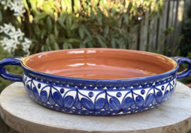 Handgemaakte Portugese Ovenschaal Rond Blauw | 2-3 Personen | Alentejo