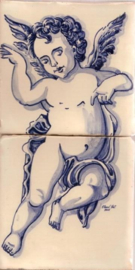 Handbeschilderd tegelpaneel Anjo (2 tegels 15x15cm)
