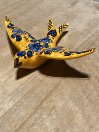 Keramische zwaluw met patroon 15,5x12cm