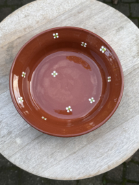 Handgemaakt Diep Bord Rond | Mafra Bloemen | Portugees Aardewerk | Ø 19,5 cm