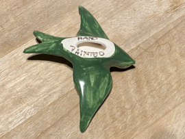 Keramische zwaluw met patroon 15,5x12cm