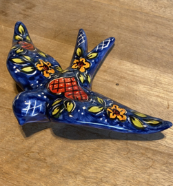 Keramische zwaluw met patroon 20x14cm
