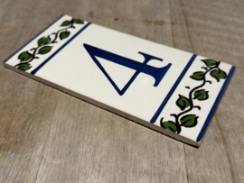 Keramische tegel Lisboa / cijfer 4 (15x7,5cm)