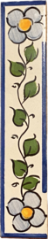 Keramische rand lichtblauwe bloemen (15x3cm)