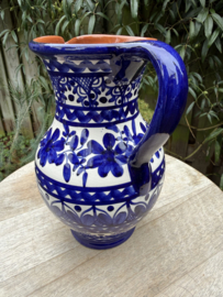 Schenkkan "Monsaraz" | Klassiek Blauw Bloemmotief | Handgemaakt Portugees Aardewerk | 1 Liter