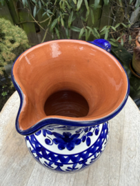 Schenkkan "Monsaraz" | Klassiek Blauw Bloemmotief | Handgemaakt Portugees Aardewerk | 1 Liter