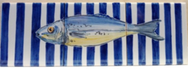 Handbeschilderd tegelpaneel Chicharro / visjes collectie (3 tegels 15x15cm)