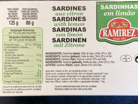 Portugese sardines in sojaolie met citroen Ramirez 120gr