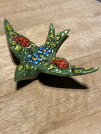 Keramische zwaluw met patroon 15,5x12cm