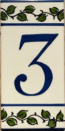 Keramische tegel Lisboa / cijfer 3 (15x7,5cm)
