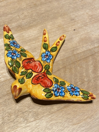Keramische zwaluw met patroon 20x14cm