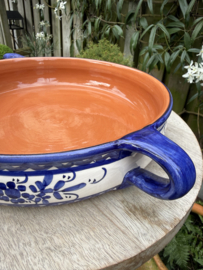 Handgemaakte Portugese Ovenschaal Rond Blauw | 2-3 Personen | Alentejo