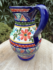 Schenkkan "Monsaraz" | Kleurrijk Bloemmotief | Handgemaakt Portugees Aardewerk | 1 Liter