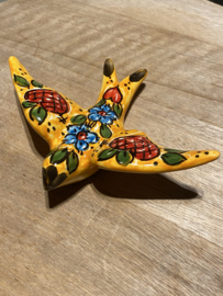 Keramische zwaluw met patroon 15,5x12cm