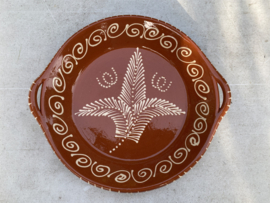 Diep bord met handgrepen / bruin aardewerk Barcelos collectie (R-VV-2040)