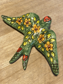 Keramische zwaluw met patroon 20x14cm