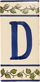 Keramische tegel / letter D (15x7,5cm)