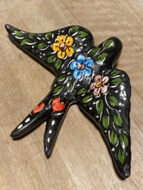 Keramische zwaluw met patroon 20x14cm