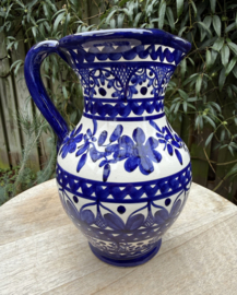Schenkkan "Monsaraz" | Klassiek Blauw Bloemmotief | Handgemaakt Portugees Aardewerk | 1 Liter
