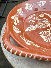 Ronde Schaal met Handgrepen | Portugees Aardewerk | Ø 29,5 x H 5 cm