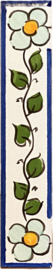 Keramische rand mintgroene bloemen (15x3cm)