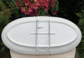 Zandkleur ovale schaal 40x20cm met geïntegreerde Zeebaars + gratis bordenspanner