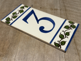 Keramische tegel Lisboa / cijfer 3 (15x7,5cm)