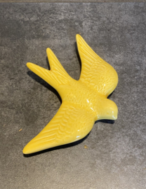 Keramische zwaluw felgeel 16x12,5cm