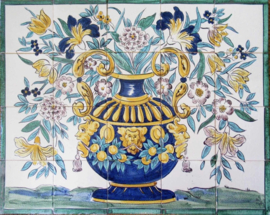 Handbeschilderd tegelpaneel Macau (20 tegels 14x14cm)