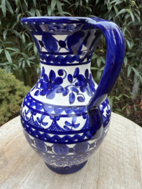 Schenkkan "Monsaraz" | Klassiek Blauw Bloemmotief | Handgemaakt Portugees Aardewerk | 1 Liter