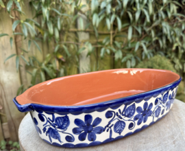 Handgemaakte Portugese Ovenschaal Ovaal Blauw | 3-4 Personen | Alentejo
