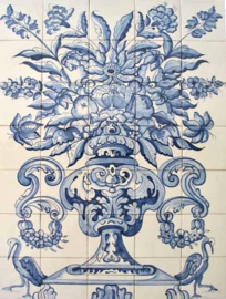 Handbeschilderd tegelpaneel Cascais (35 tegels 14x14cm)