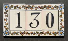Keramische rand Porto / blauwe bloemen (15x3cm)
