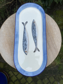 Platte serveerschaal ovaal 38x16cm / Sardines (R.794)