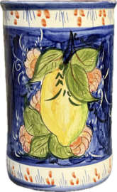 Wijnkoeler "Monsaraz" | Blauw Citroenmotief | Handgemaakt Portugees Aardewerk | 21,5 cm