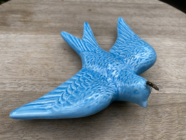 Keramische zwaluw hemelsblauw 16x12,5cm
