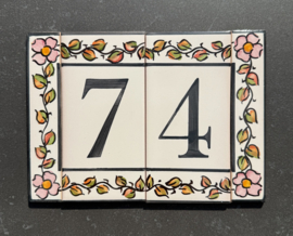 Keramische rand Porto / roze bloemen (15x3cm)