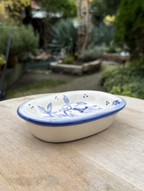 Portugese Ovale Zeepschaal Douro Azul | Handbeschilderd Steengoed | 15 cm