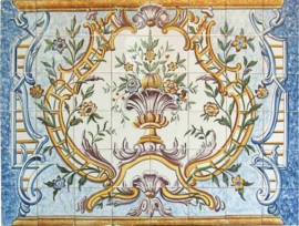 Handbeschilderd tegelpaneel Estrela (48 tegels 14x14cm)
