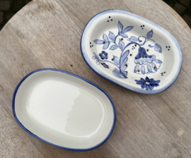 Portugese Ovale Zeepschaal Douro Azul | Handbeschilderd Steengoed | 15 cm