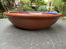 Lage Serveerschaal Ø 22 cm | Handbeschilderd Portugees Aardewerk | Blauw met Citroenen