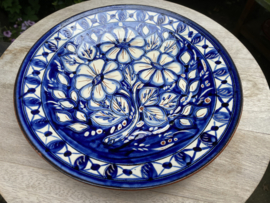 Bord  blauw wit Ø24cm (jc-p4)
