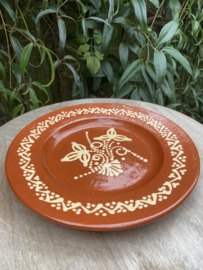 Rond bord Ø22x3cm / bruin aardewerk Barcelos collectie