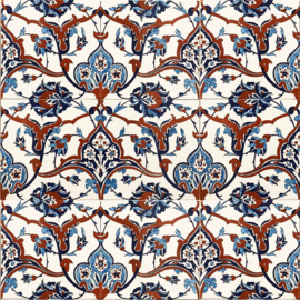 Handbeschilderd tegelpaneel Hatay (9 Iznik tegels 26x26cm)